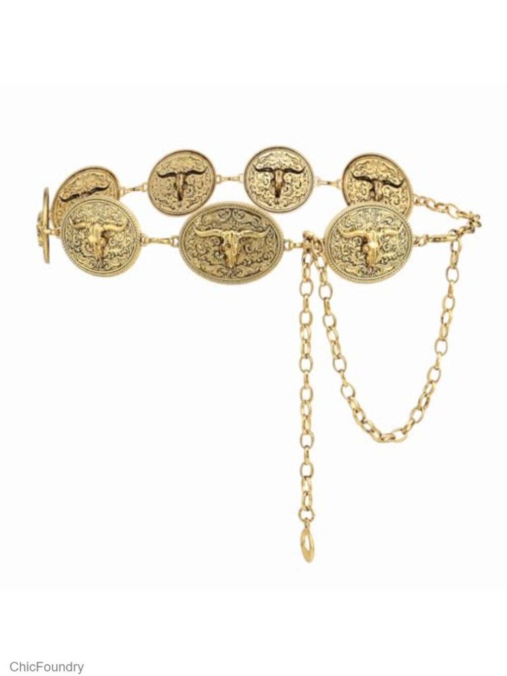 Western Concho Belt for Women Cowgirl Chain Waist Belt for Dresses Jeans